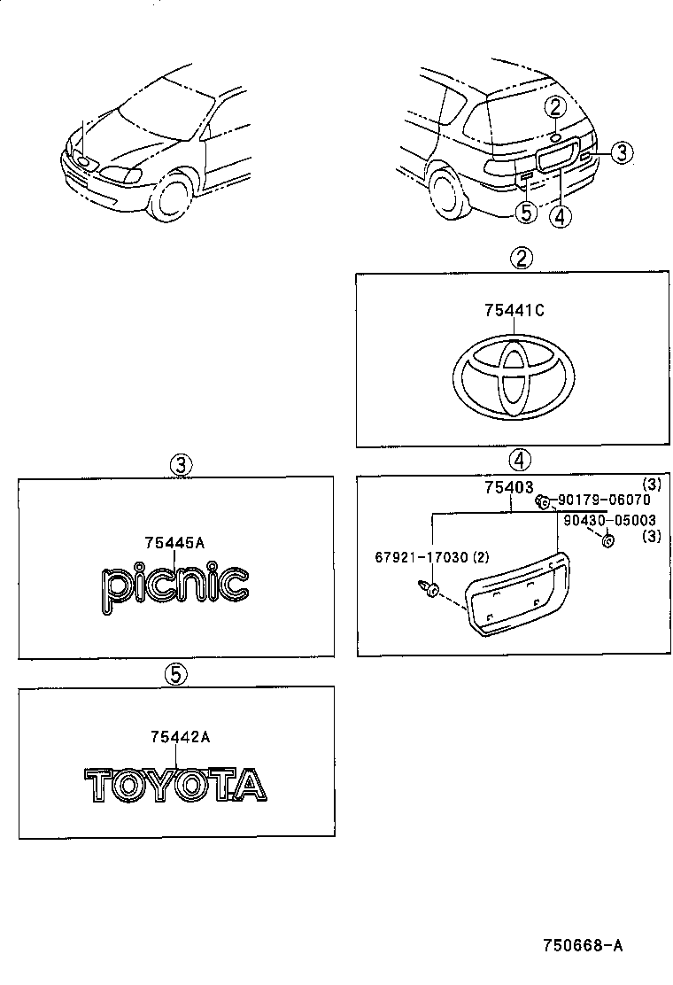 75403-44060-B0 ORNAMENT SUB-ASSY, BACK DOOR product image