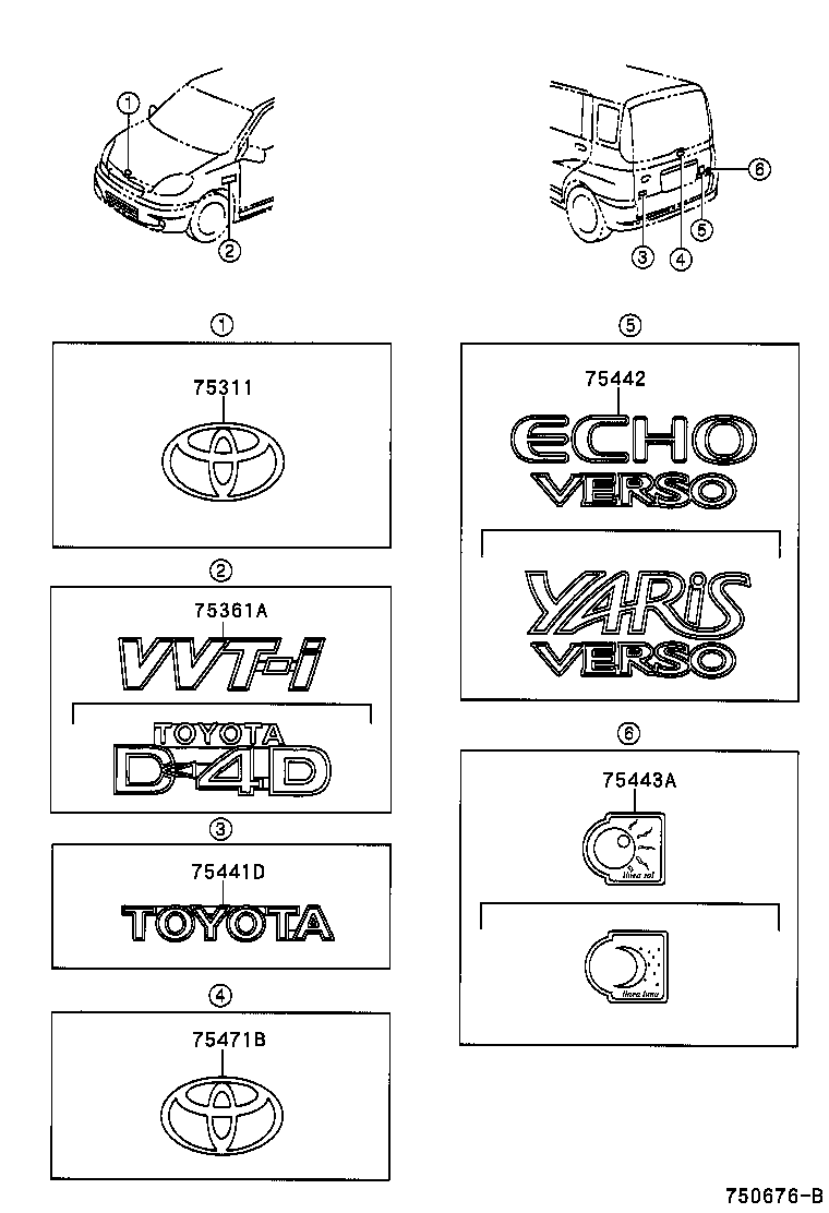 75442-52060 PLATE, LUGGAGE COMPARTMENT DOOR NAME, NO.2 product image