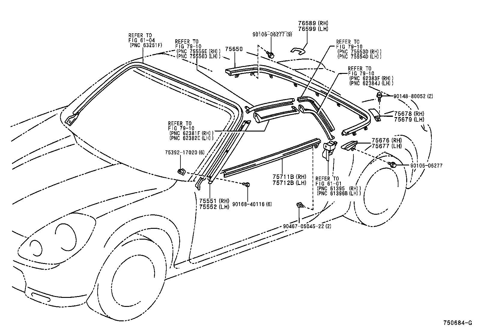 Toyota 75711-17030 MOULDING, FRONT DOOR BELT, RH