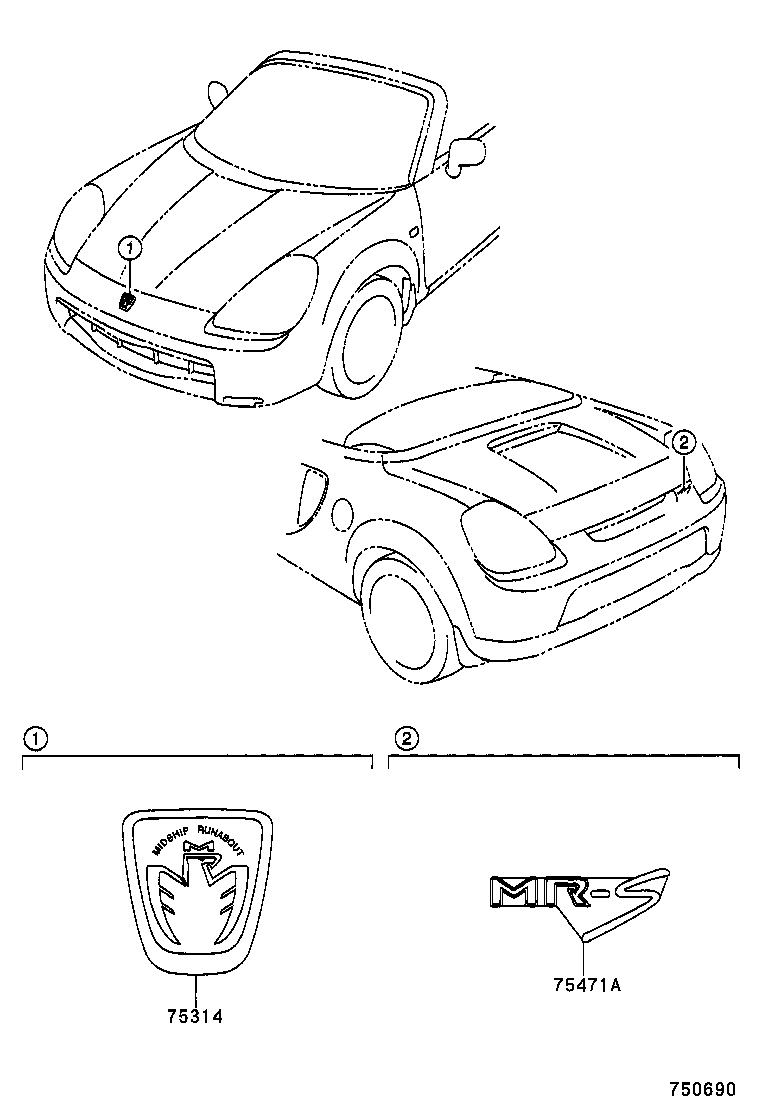 75314-17030 EMBLEM, FRONT BUMPER product image