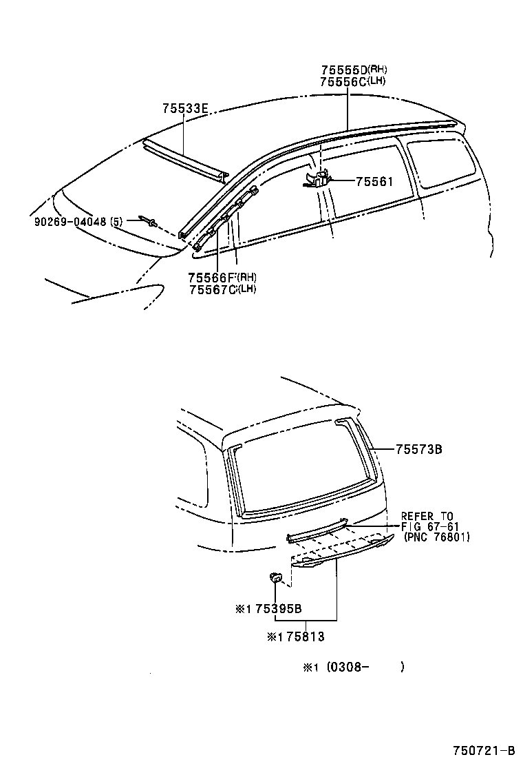 75813-28070 MOULDING, BACK DOOR product image