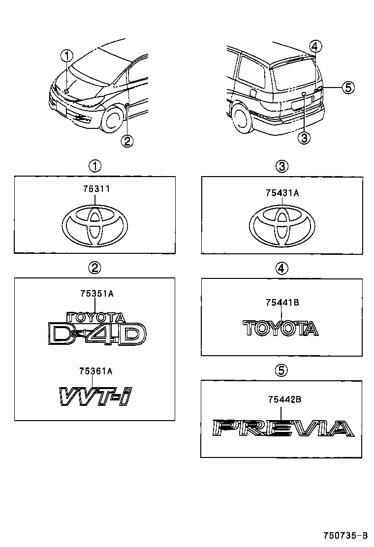 75331-28040 EMBLEM, RADIATOR GRILLE (OR FRONT PANEL) product image