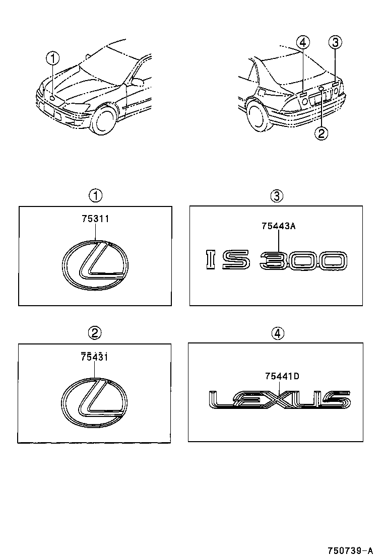 Toyota 75441-30380 PLATE, LUGGAGE COMPARTMENT DOOR NAME, NO.1