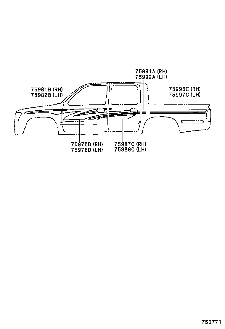 75473-35160 PLATE, BODY SIDE NAME product image