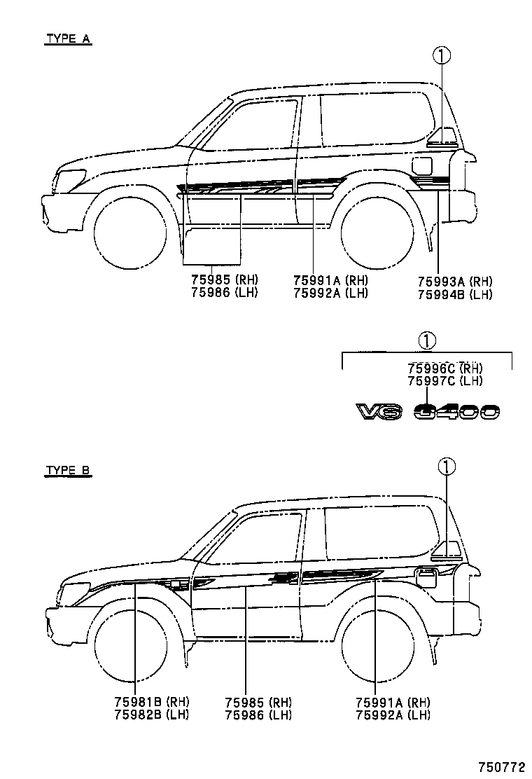 75981-60300 STRIPE, FENDER, RH product image