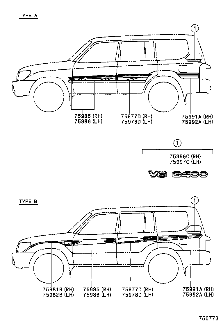 75981-60300 STRIPE, FENDER, RH product image