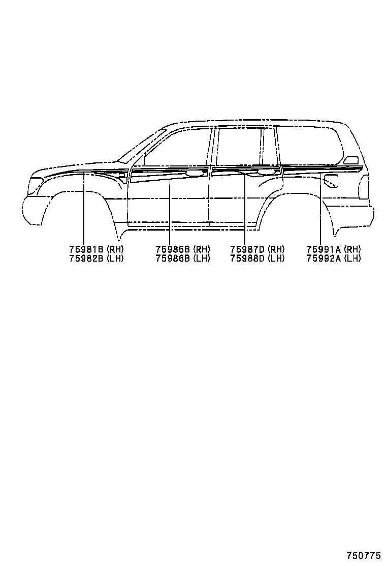 75981-60800 STRIPE, FENDER, RH product image
