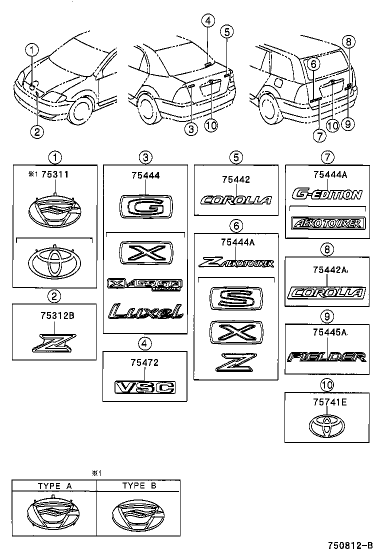 75444-1A720 PLATE, LUGGAGE COMPARTMENT DOOR, NO.4 product image