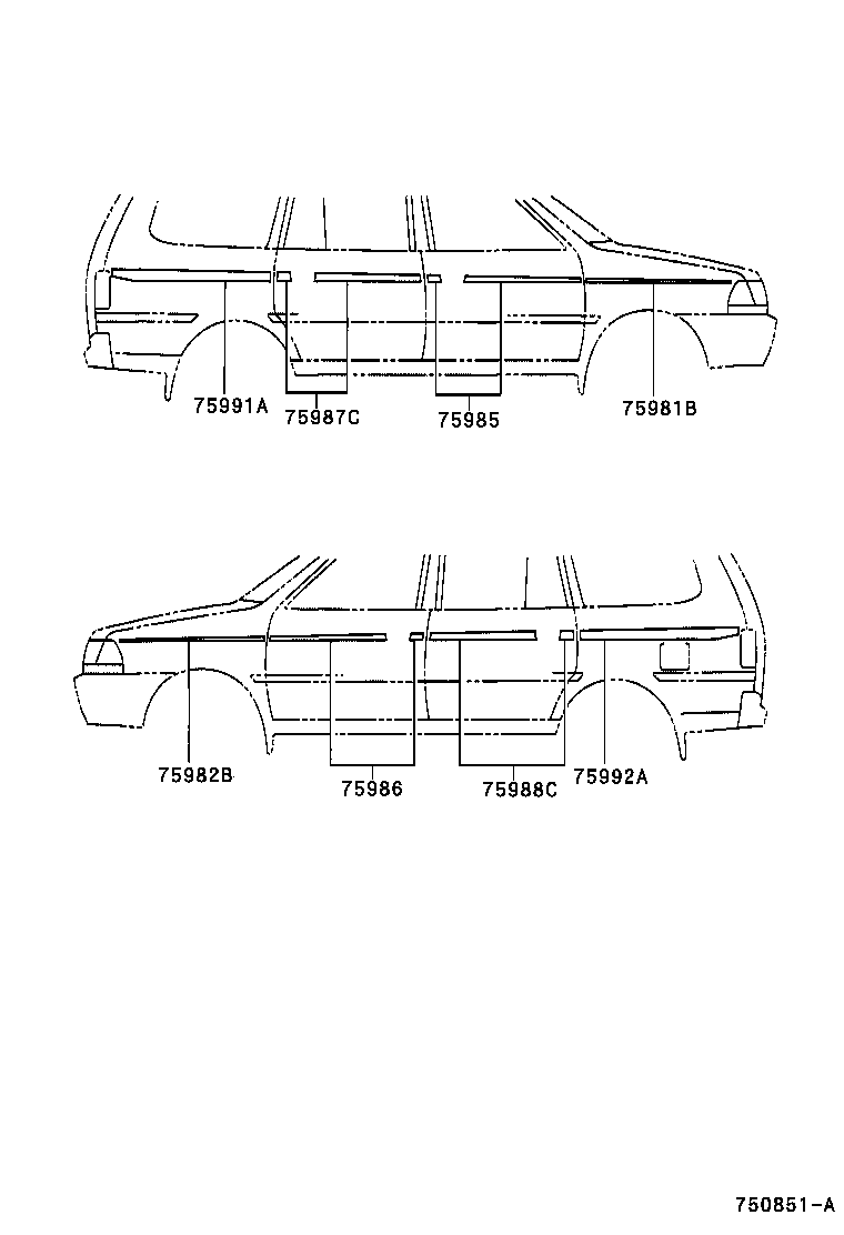 75993-0B010 STRIPE, QUARTER, REAR UPPER RH product image