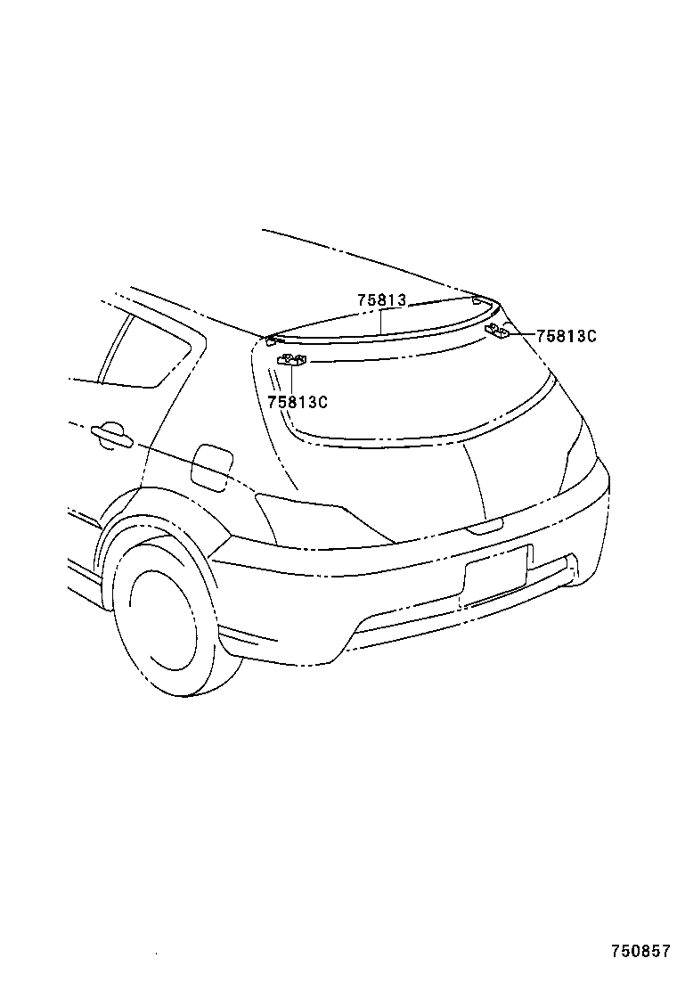 75813-12150 MOULDING, BACK DOOR product image