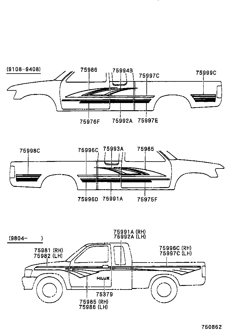 75473-35120 PLATE, BODY SIDE NAME product image