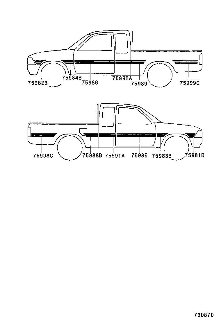 75975-35120 STRIPE, FRONT DOOR OUTSIDE, LOWER RH product image