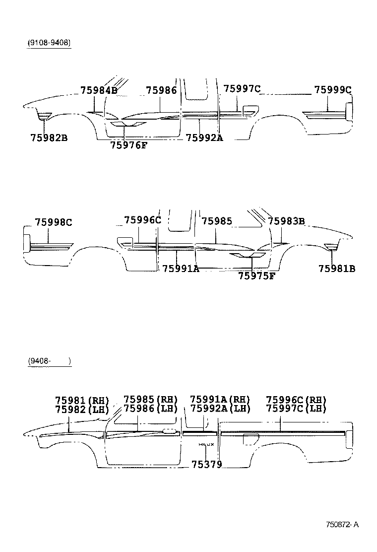 Toyota 75473-35120 PLATE, BODY SIDE NAME