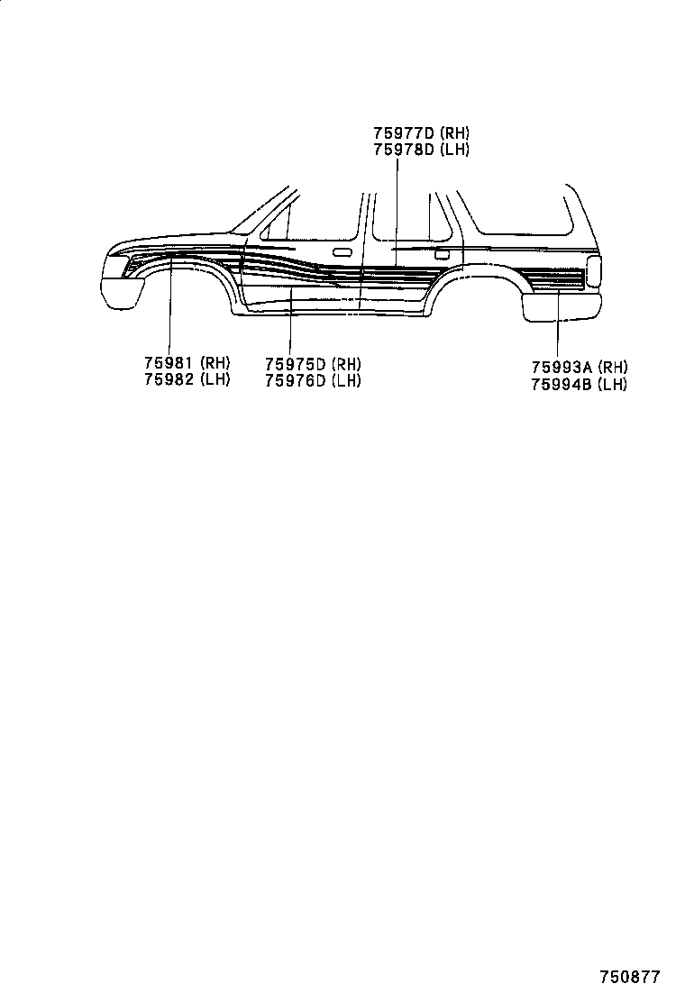 75975-35120 STRIPE, FRONT DOOR OUTSIDE, LOWER RH product image