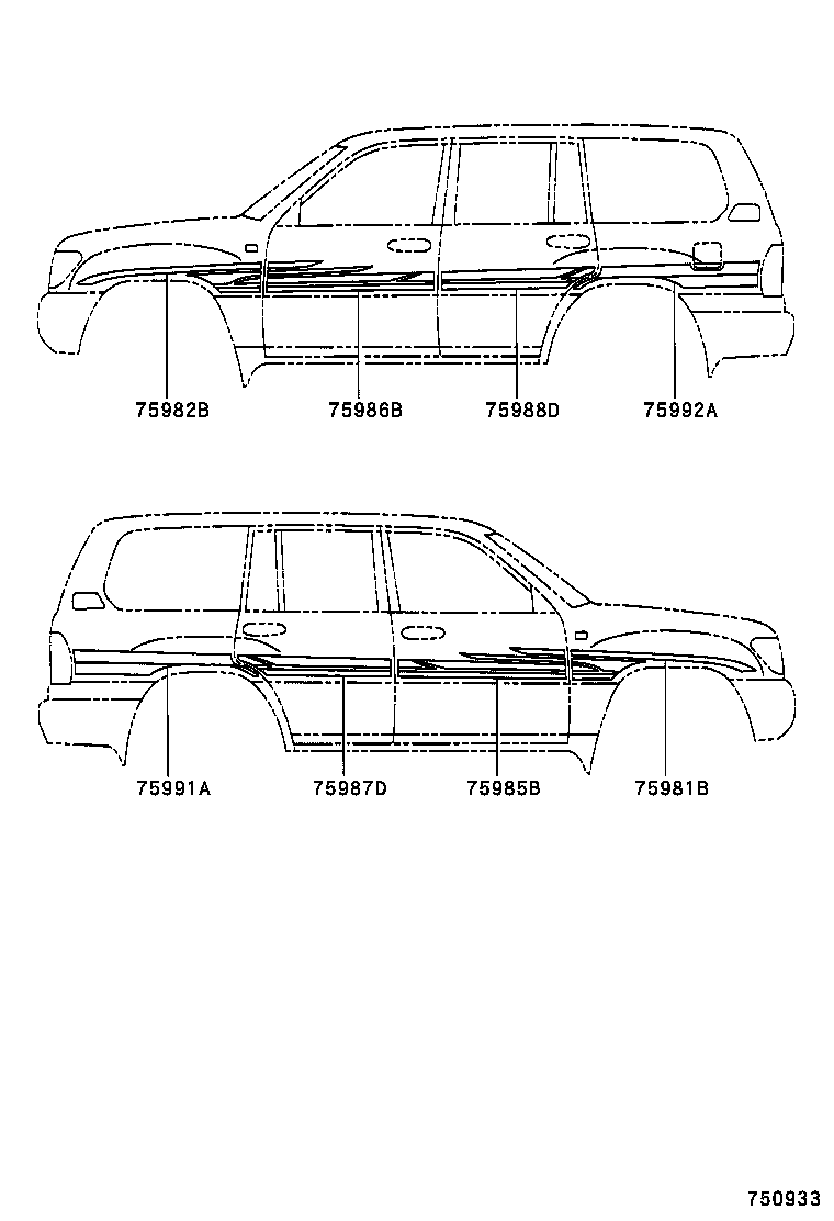 75981-60800 STRIPE, FENDER, RH product image