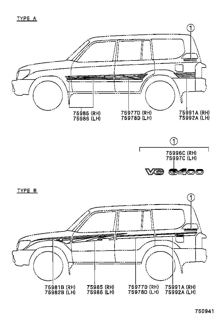 75981-60300 STRIPE, FENDER, RH product image
