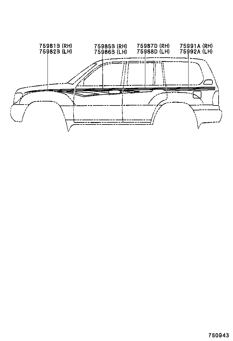 75981-60600 STRIPE, FENDER, RH product image