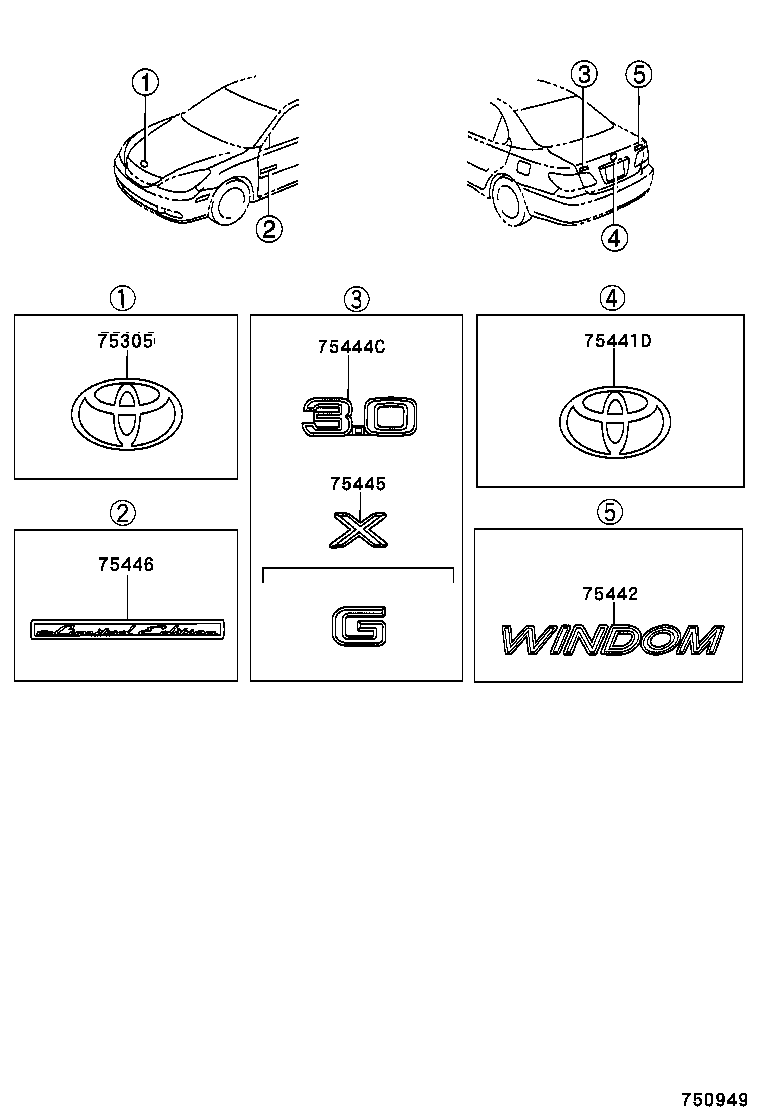 75331-33070 EMBLEM, HOOD product image