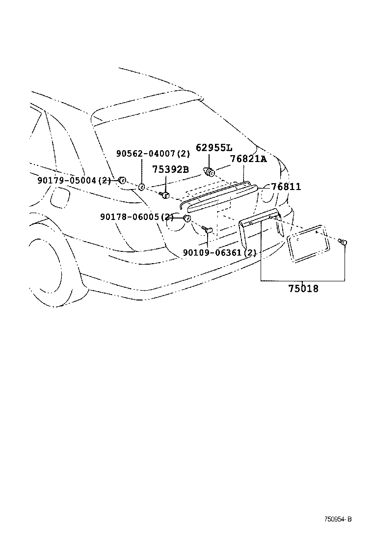 76811-53010-C1 GARNISH, LUGGAGE COMPARTMENT DOOR, OUTSIDE product image