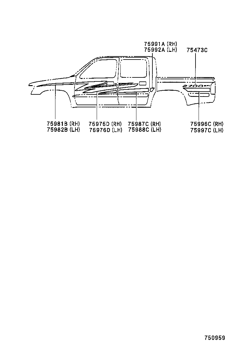 75473-35160 PLATE, BODY SIDE NAME product image