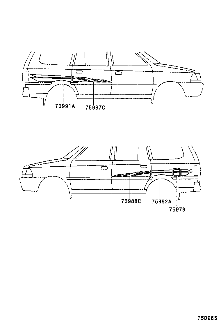 75993-0B010 STRIPE, QUARTER, REAR UPPER RH product image