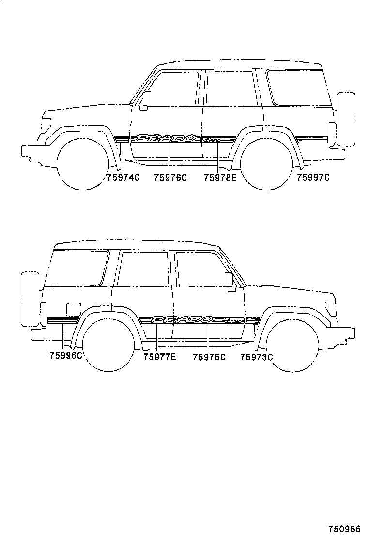 75974-60030 STRIPE, SIDE, LH NO.2(FOR LOWER) product image