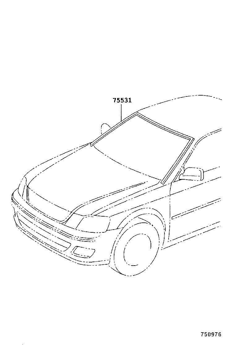 75531-YC020 MOULDING, WINDSHIELD, OUTER UPPER product image