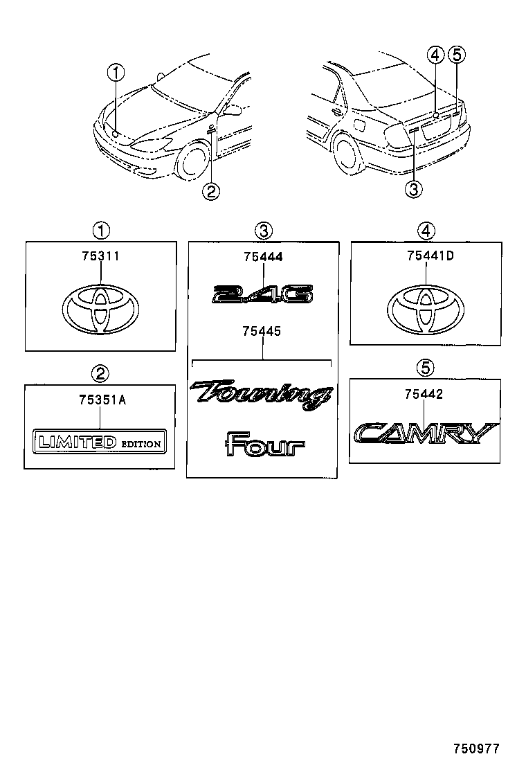 75443-33410 PLATE, LUGGAGE COMPARTMENT DOOR, NO.4 product image