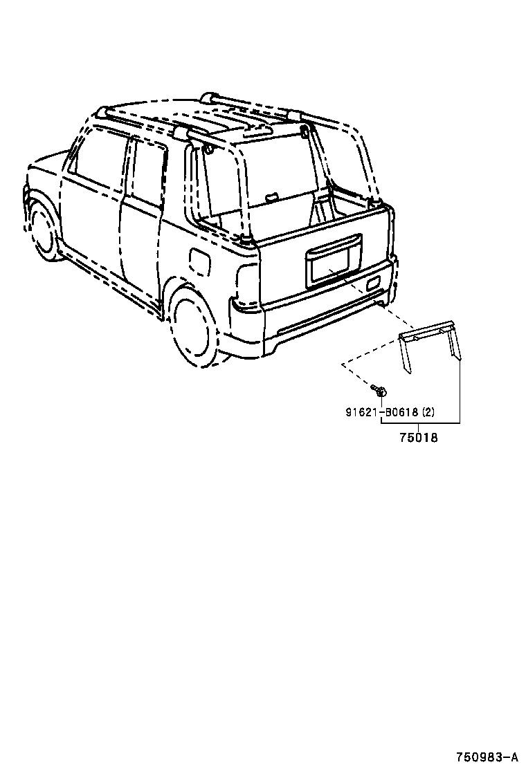 75010-21040 FRAME SUB-ASSY, REAR LICENSE PLATE product image