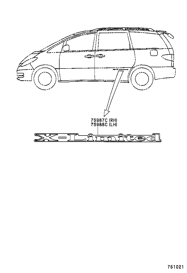 75983-28070 STRIPE, REAR DOOR, OUTSIDE, RH product image