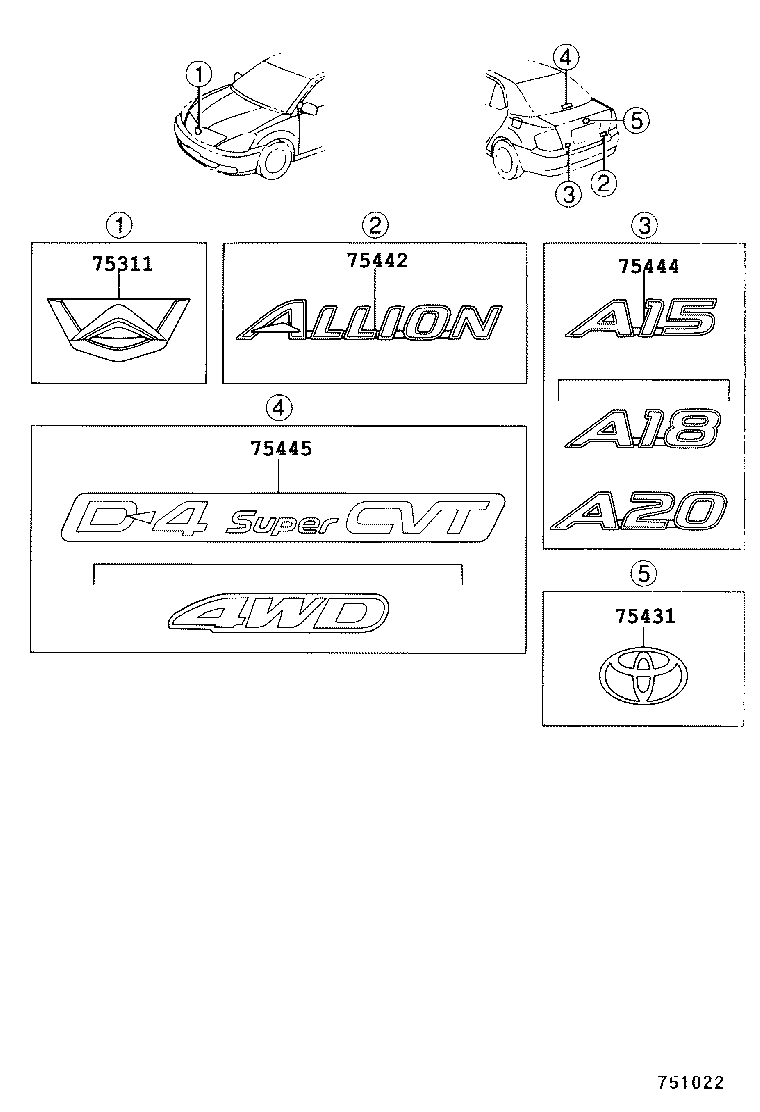 75442-2B140 PLATE, LUGGAGE COMPARTMENT DOOR NAME, NO.2 product image