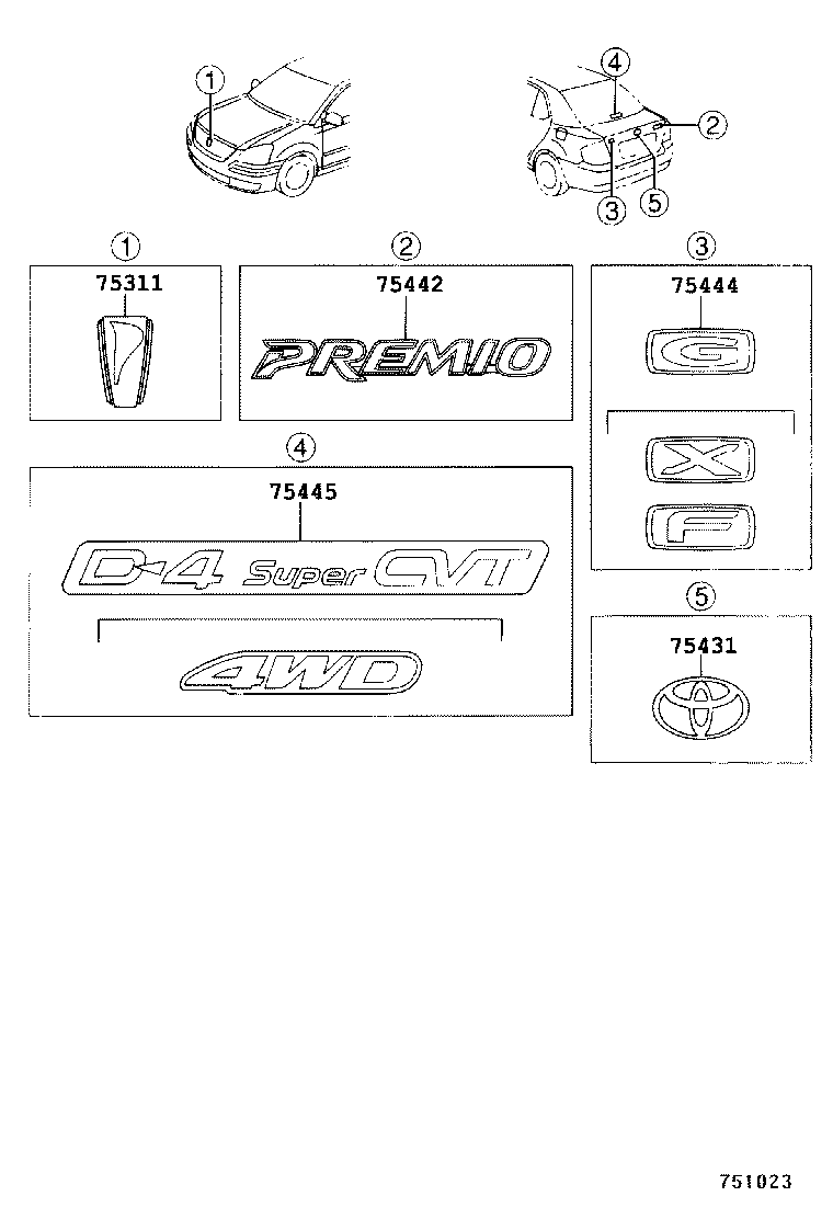 75442-2B140 PLATE, LUGGAGE COMPARTMENT DOOR NAME, NO.2 product image