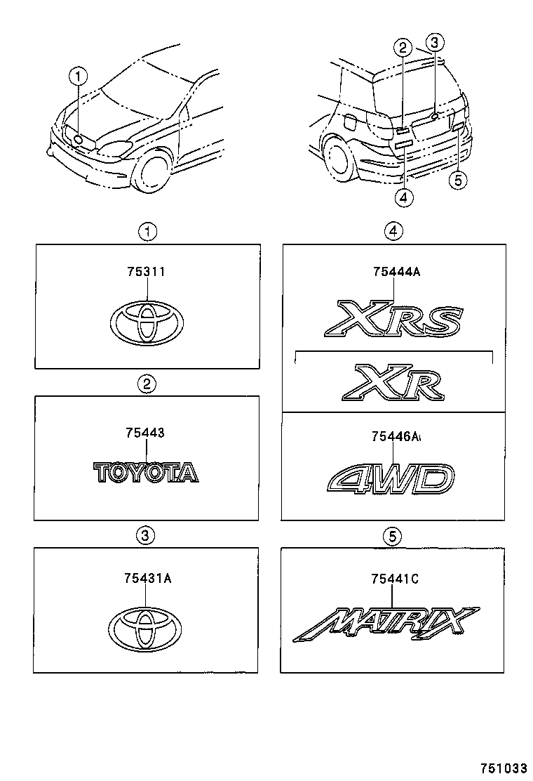75441-02070 PLATE, BACK DOOR NAME, NO.3 product image
