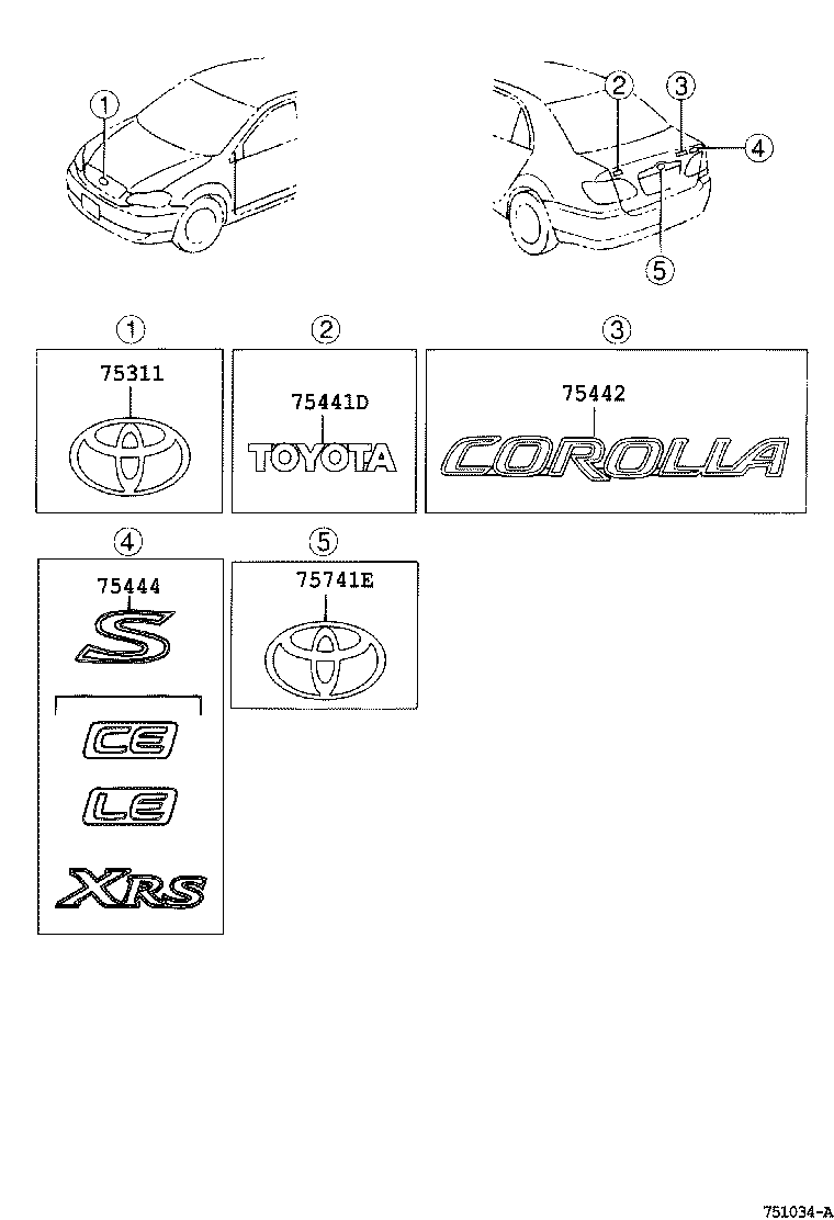 Toyota 75445-12260 PLATE, BACK DOOR NAME, NO.4