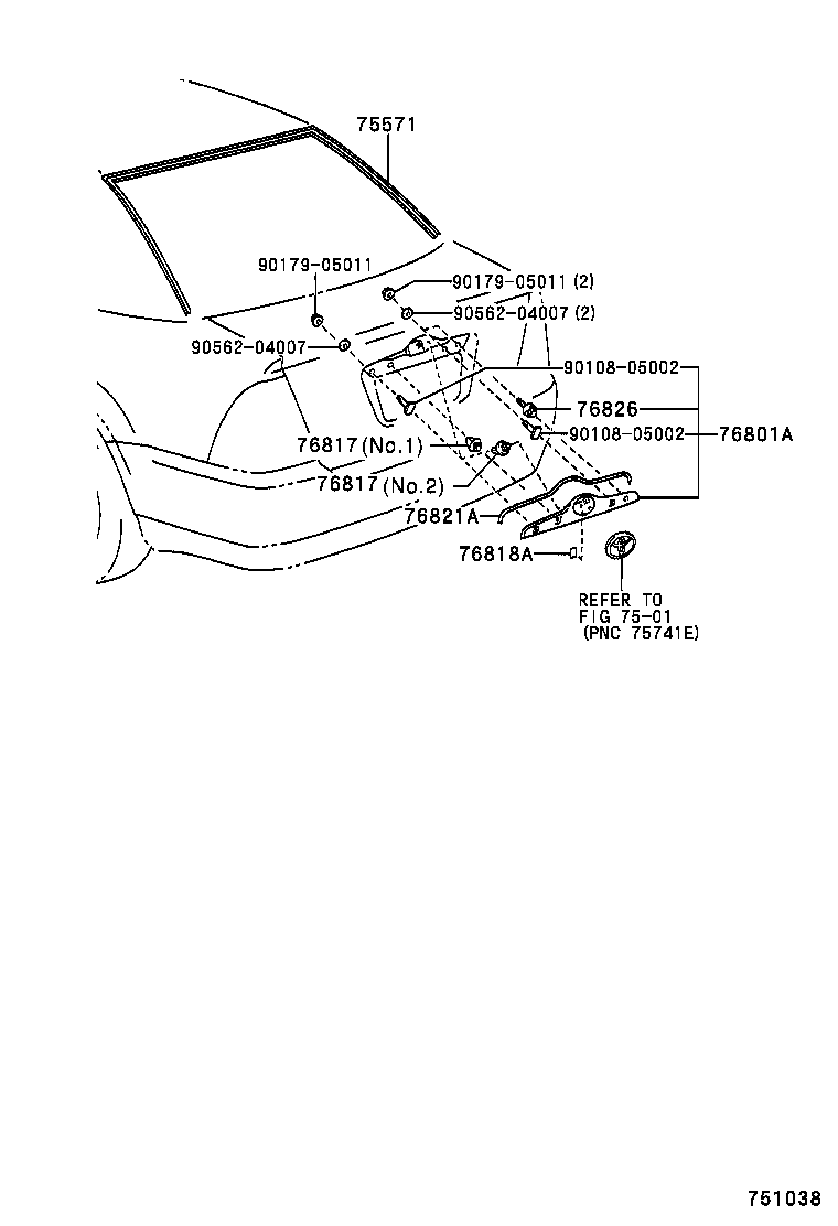 76811-02902 GARNISH SUB-ASSY, LUGGAGE COMPARTMENT DOOR, OUTSIDE product image