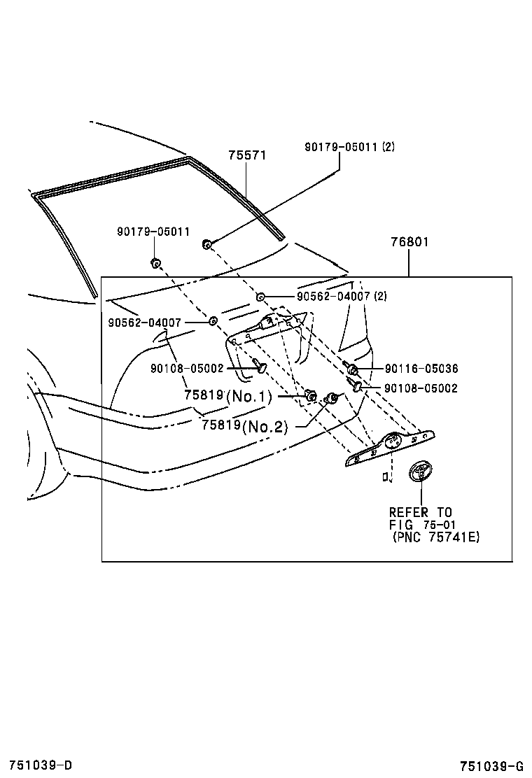 Toyota 76801-12790-C0 GARNISH SUB-ASSY, BACK DOOR, OUTSIDE