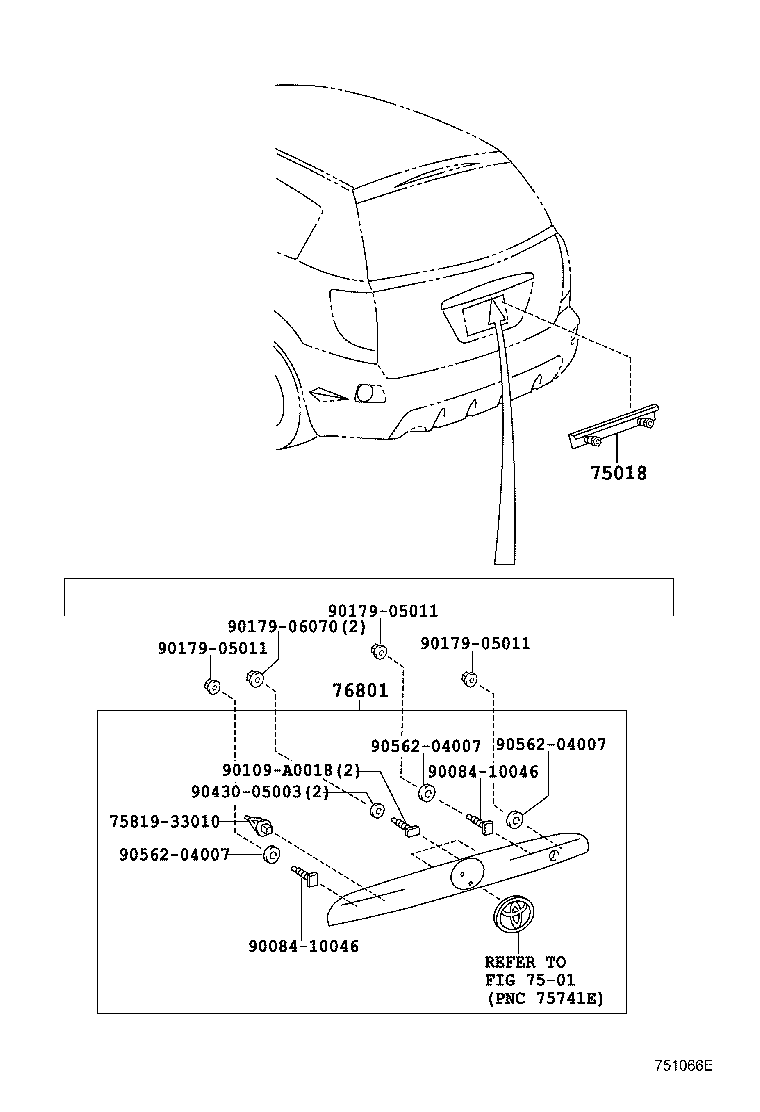 76801-01090-B2 GARNISH SUB-ASSY, BACK DOOR, OUTSIDE product image