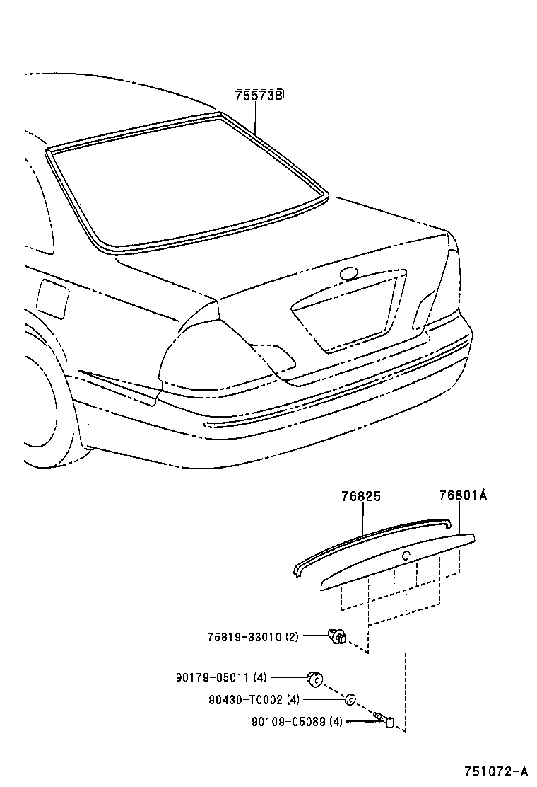 75571-YC010 MOULDING, BACK WINDOW, OUTSIDE product image