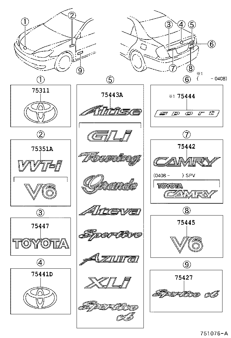 75442-YC140 PLATE, LUGGAGE COMPARTMENT DOOR NAME, NO.2 product image