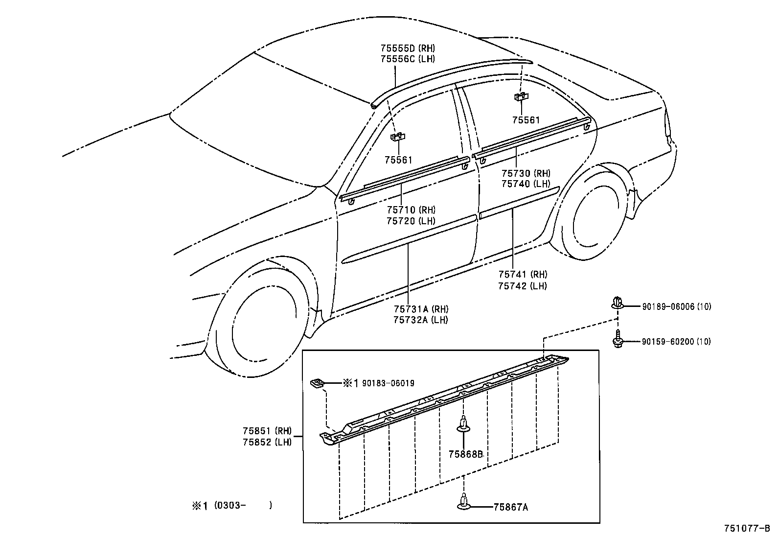 75852-YC020 MOULDING, ROCKER PANEL, LH product image