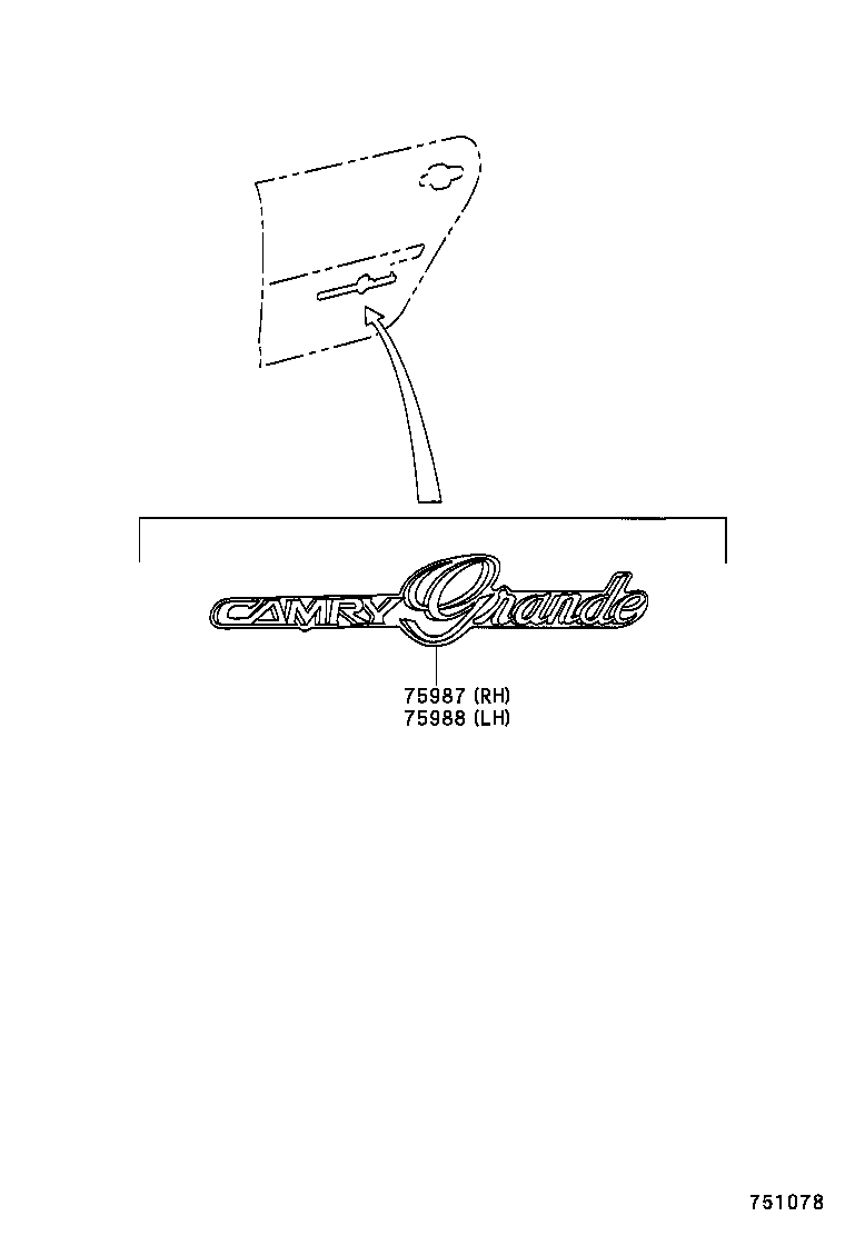 75987-YC030 STRIPE, REAR DOOR, RH product image