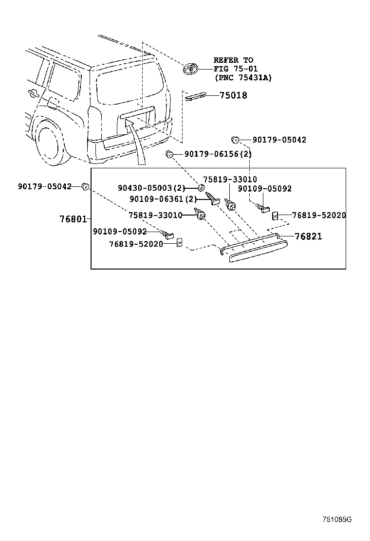 76822-52010 PROTECTOR, BACK DOOR GARNISH MOULDING, LOWER product image