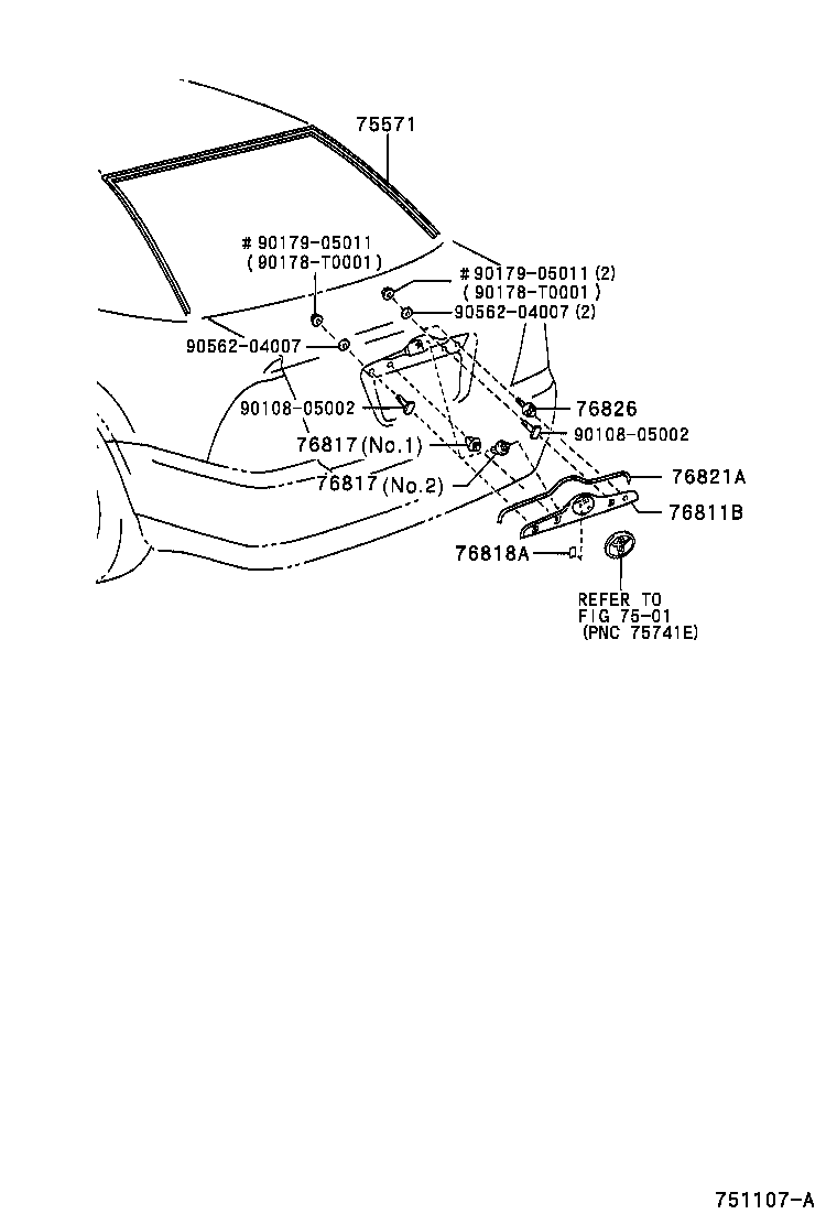 76811-02150 GARNISH, LUGGAGE COMPARTMENT DOOR, OUTSIDE product image