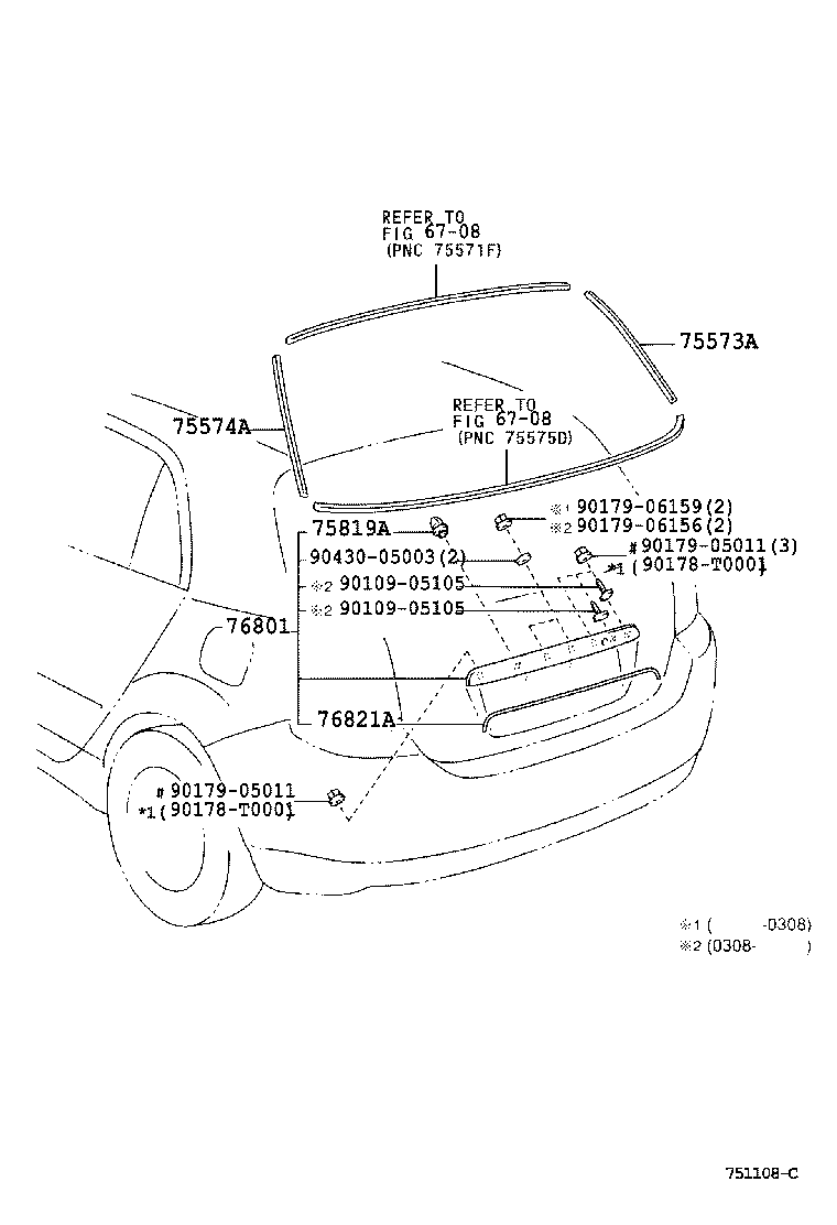 76811-02150 GARNISH, LUGGAGE COMPARTMENT DOOR, OUTSIDE product image