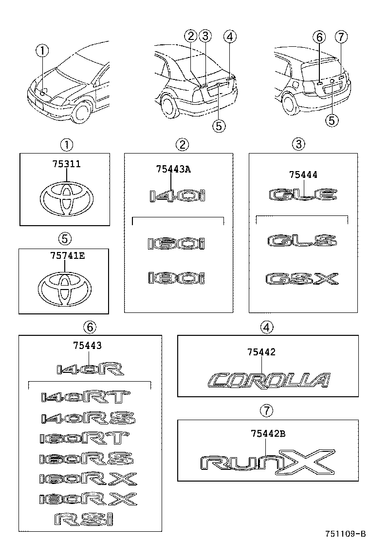 75443-02100 PLATE, LUGGAGE COMPARTMENT DOOR, NO.4 product image