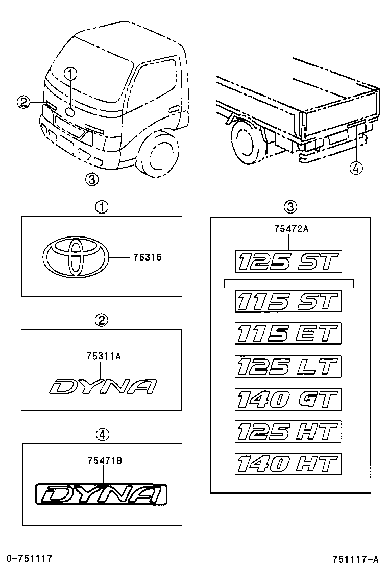 75311-0W040 EMBLEM, RADIATOR GRILLE (OR FRONT PANEL) product image