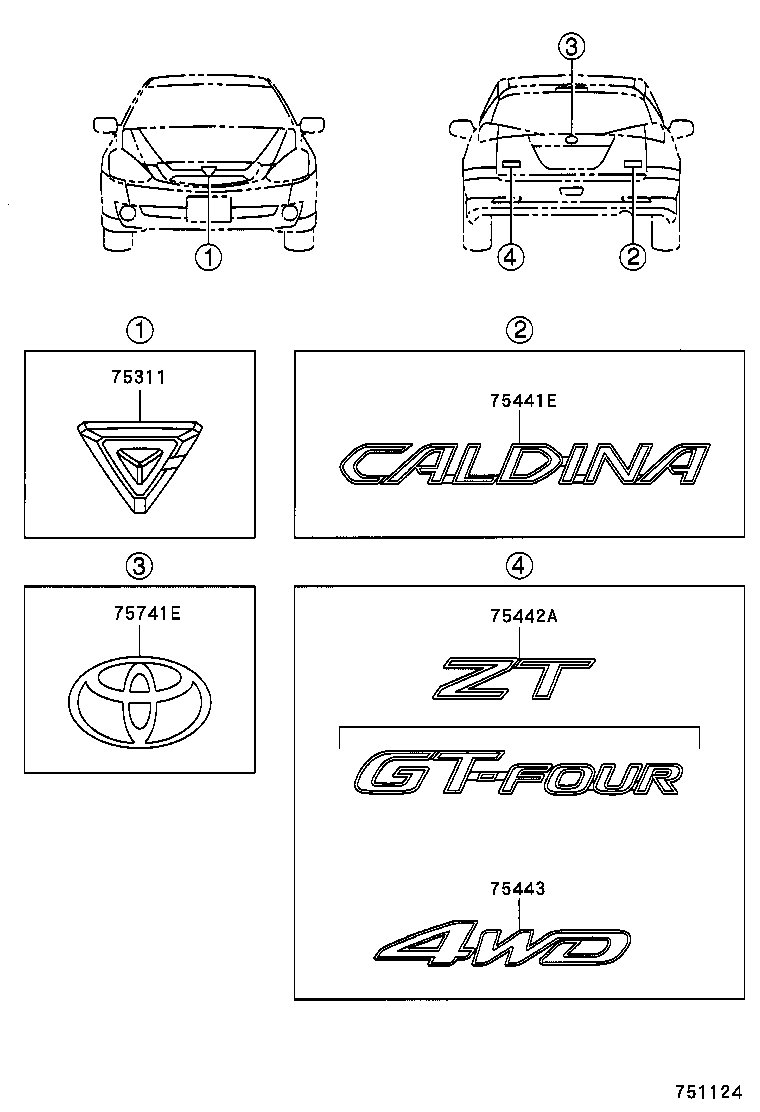 75311-21090 EMBLEM, RADIATOR GRILLE (OR FRONT PANEL) product image