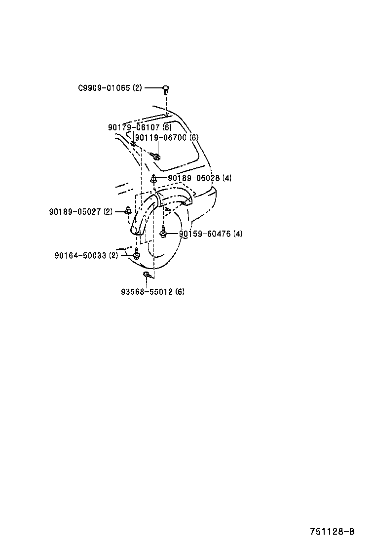 75531-04040 MOULDING, WINDSHIELD, OUTER UPPER product image