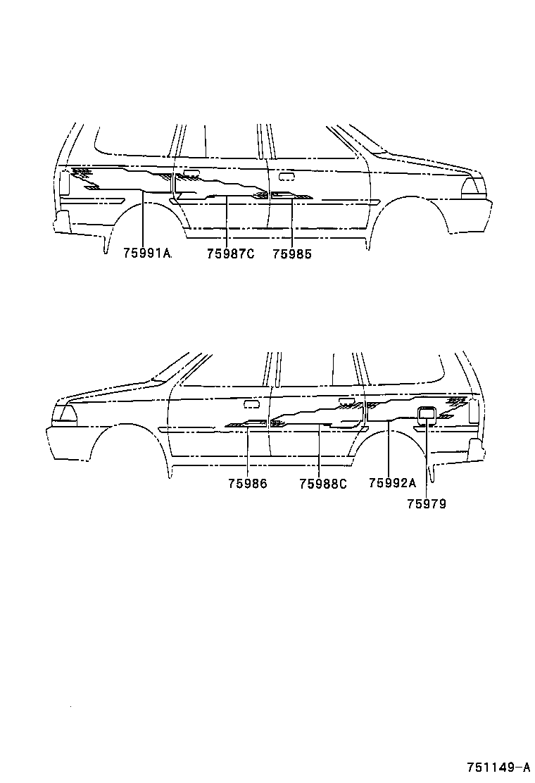 75993-0B010 STRIPE, QUARTER, REAR UPPER RH product image