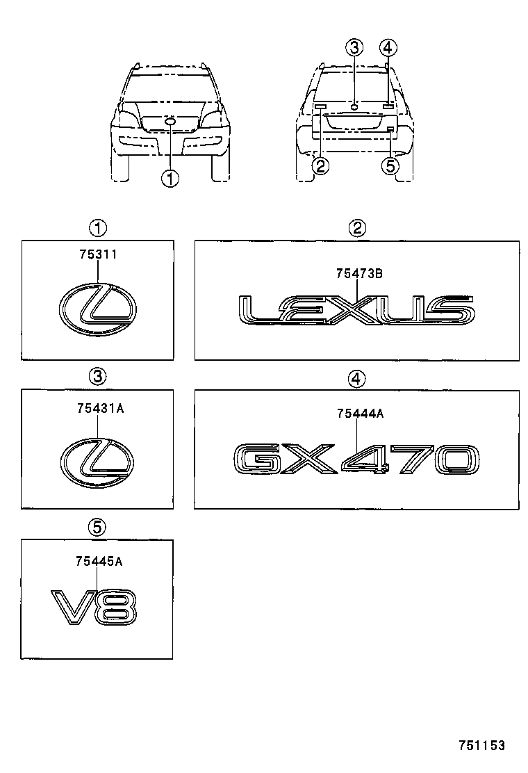 75444-60040 PLATE, BACK DOOR NAME, NO.4 product image